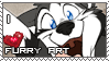 Stamp: 'I heart furry art' with the face of a happy husky furry.