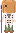 A pixel of Dr. Faust from Guilty Gear. He is a slender man in a lab coat with a paper bag over his head and a giant scalpel in his hand.